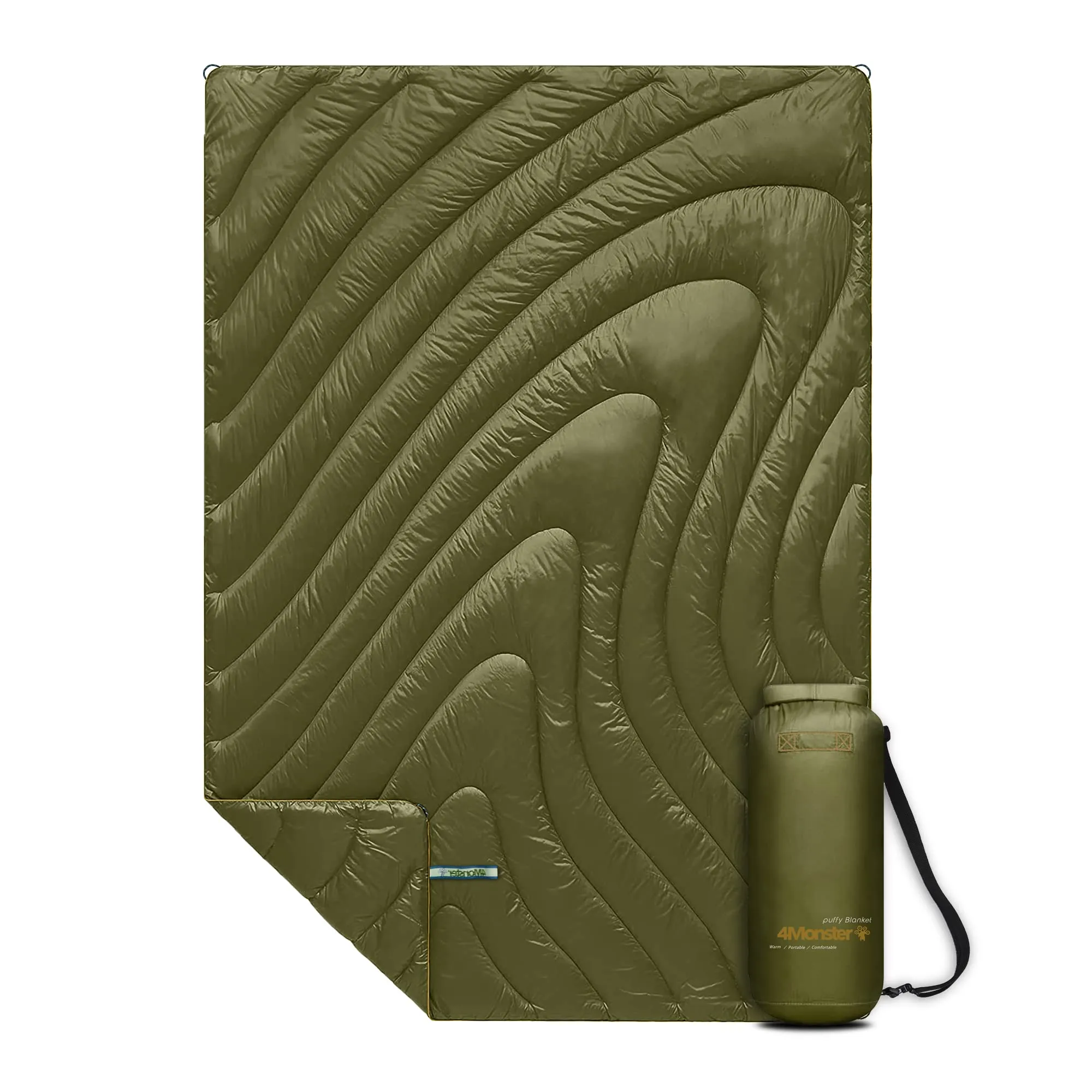 4Monster Water-resistant Double Puffy Camping Packable Blanket