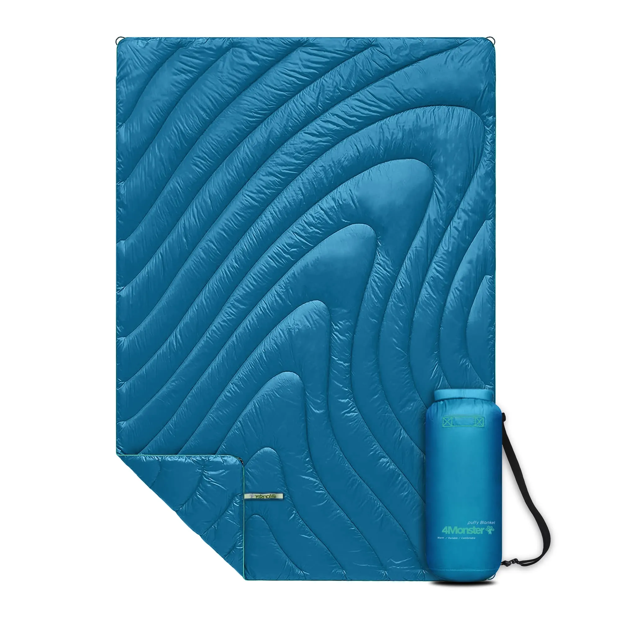 4Monster Water-resistant Double Puffy Camping Packable Blanket