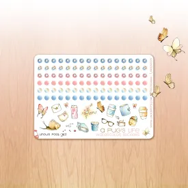A Pug's Life - Watercolor Planner Stickers MINI - Dots