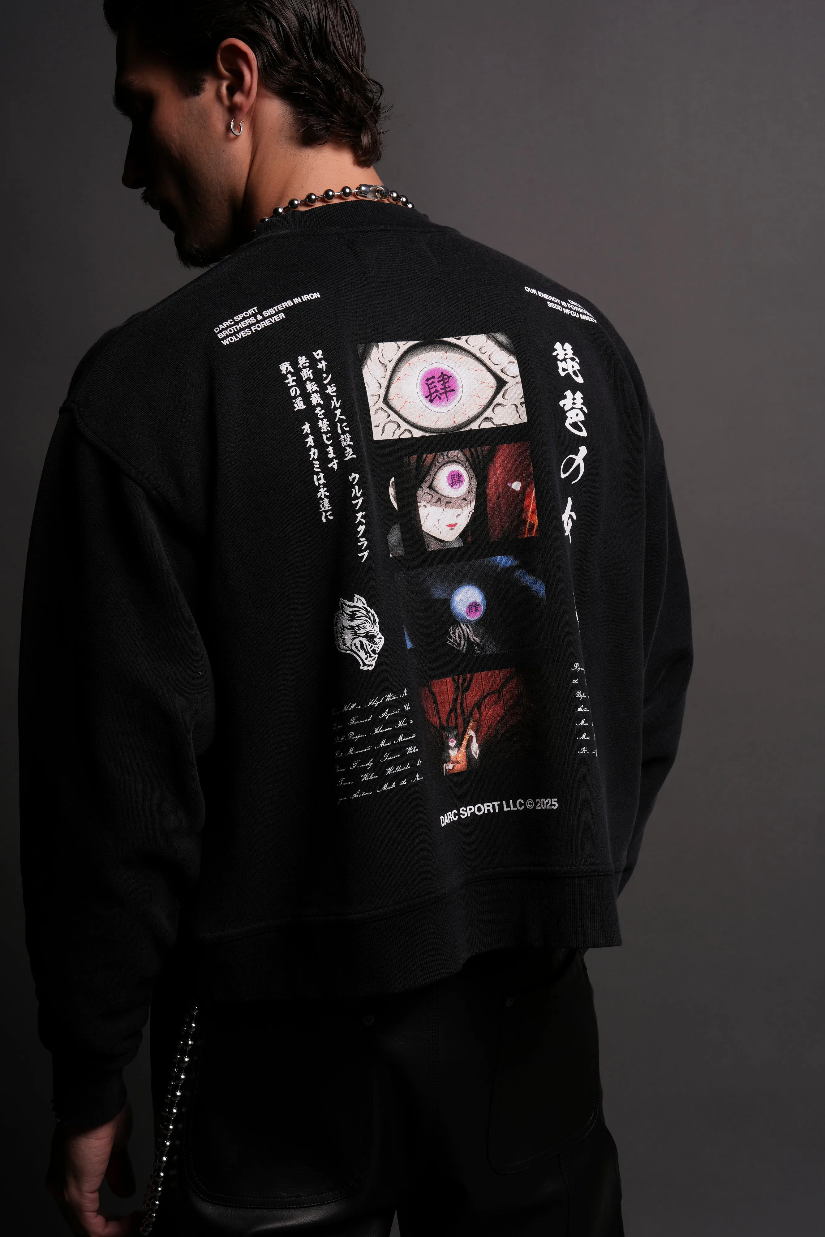 Always Watching Unisex "Box Cut" London Crewneck in Black
