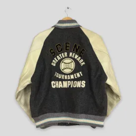 American Scene Baseball MLB Wool Varsity Jacket Large
