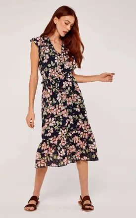 Apricot Smock Floral Midi Dress 628175