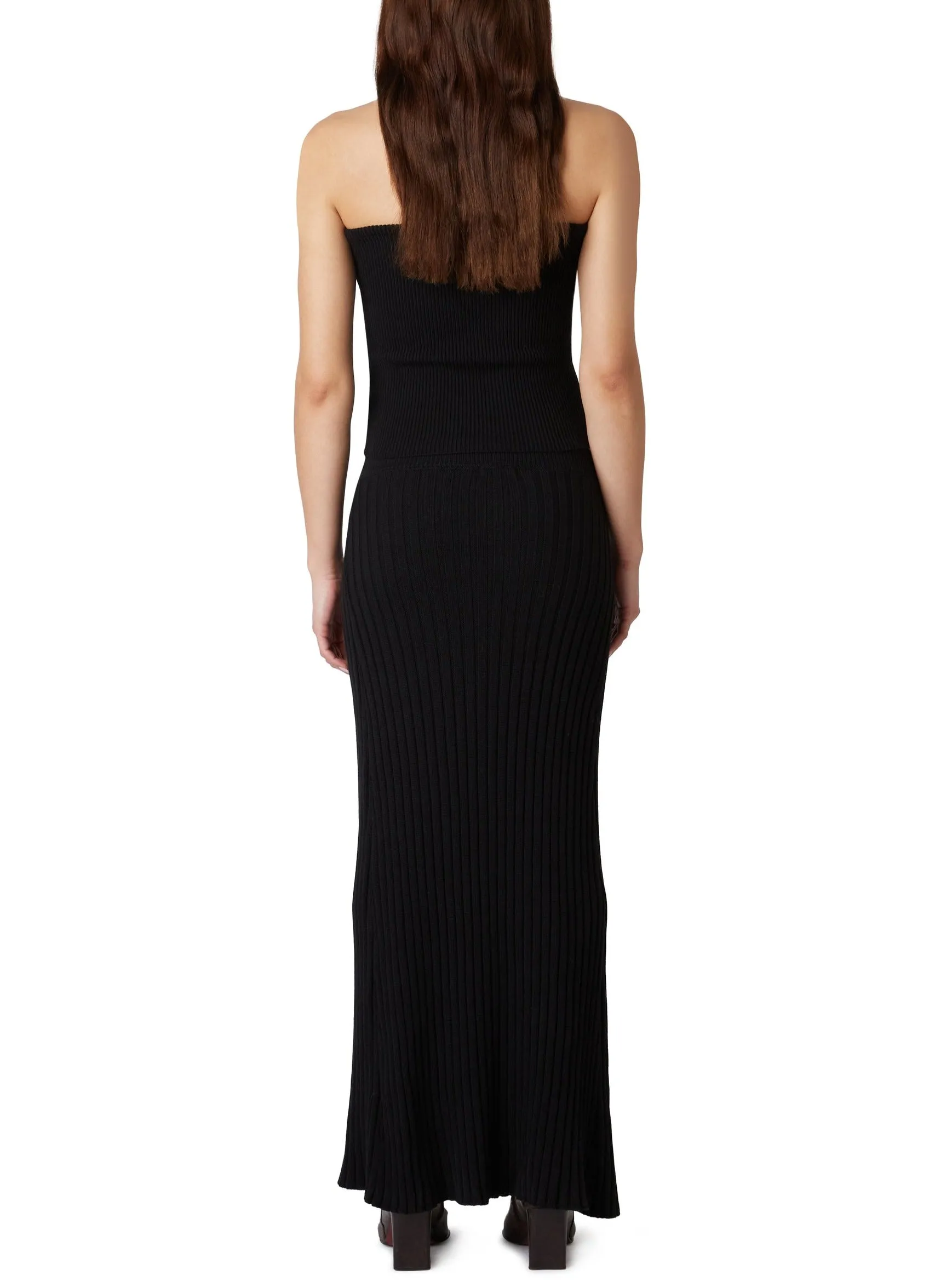 Black Knit Leila Wrap Skirt