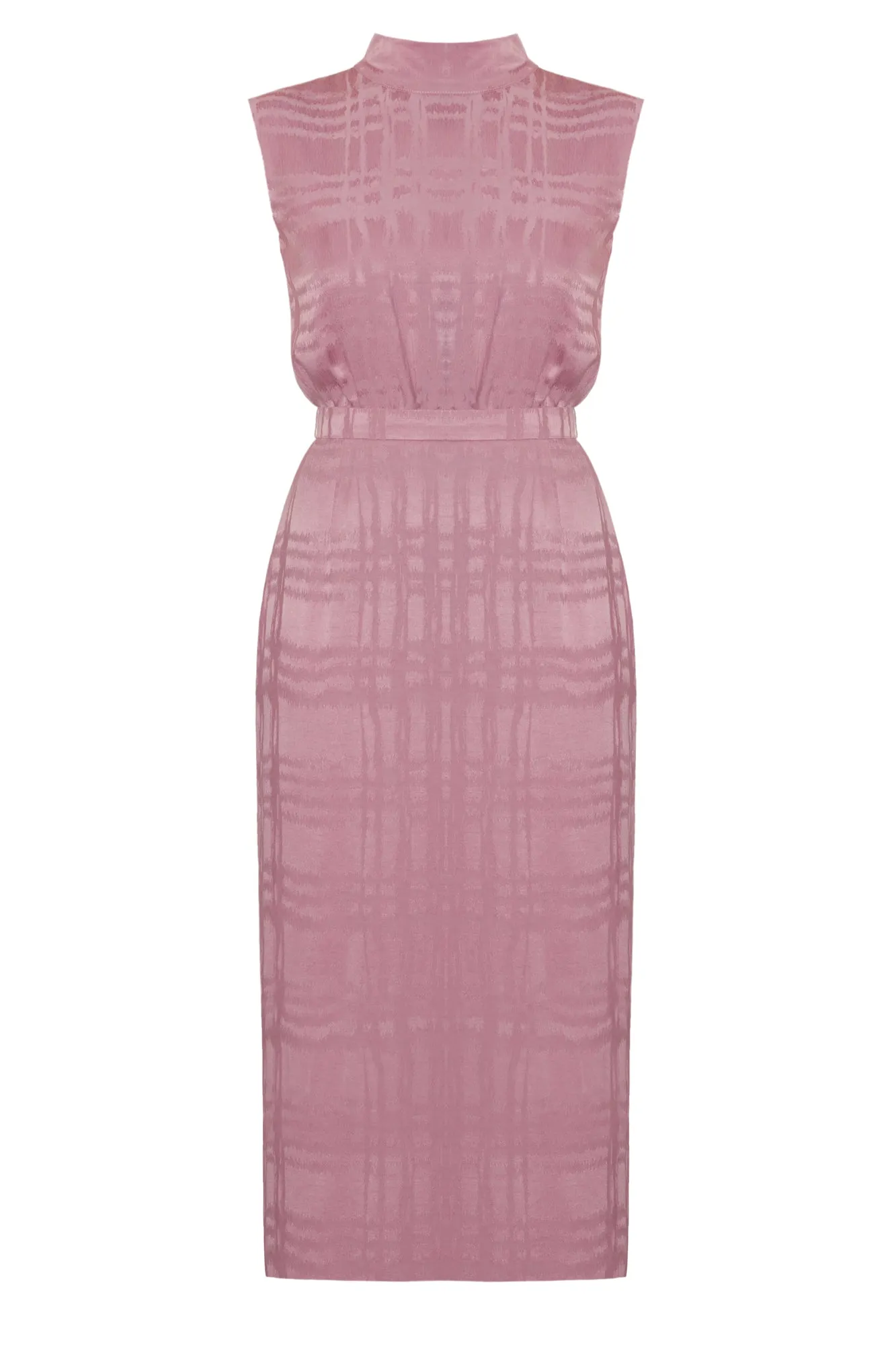 BLANCA lavender pink turtleneck midi dress
