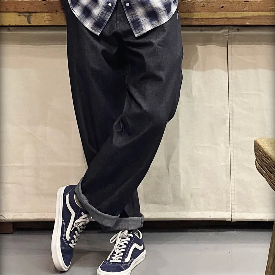 BZEN M.1028 1848.HARRY REGULAR STRAIGHT 5 POCKET FLAT FRONT DEAD STOCK WAILER DENIM AVONDALE MILLS CHINO-11OZ-RAW