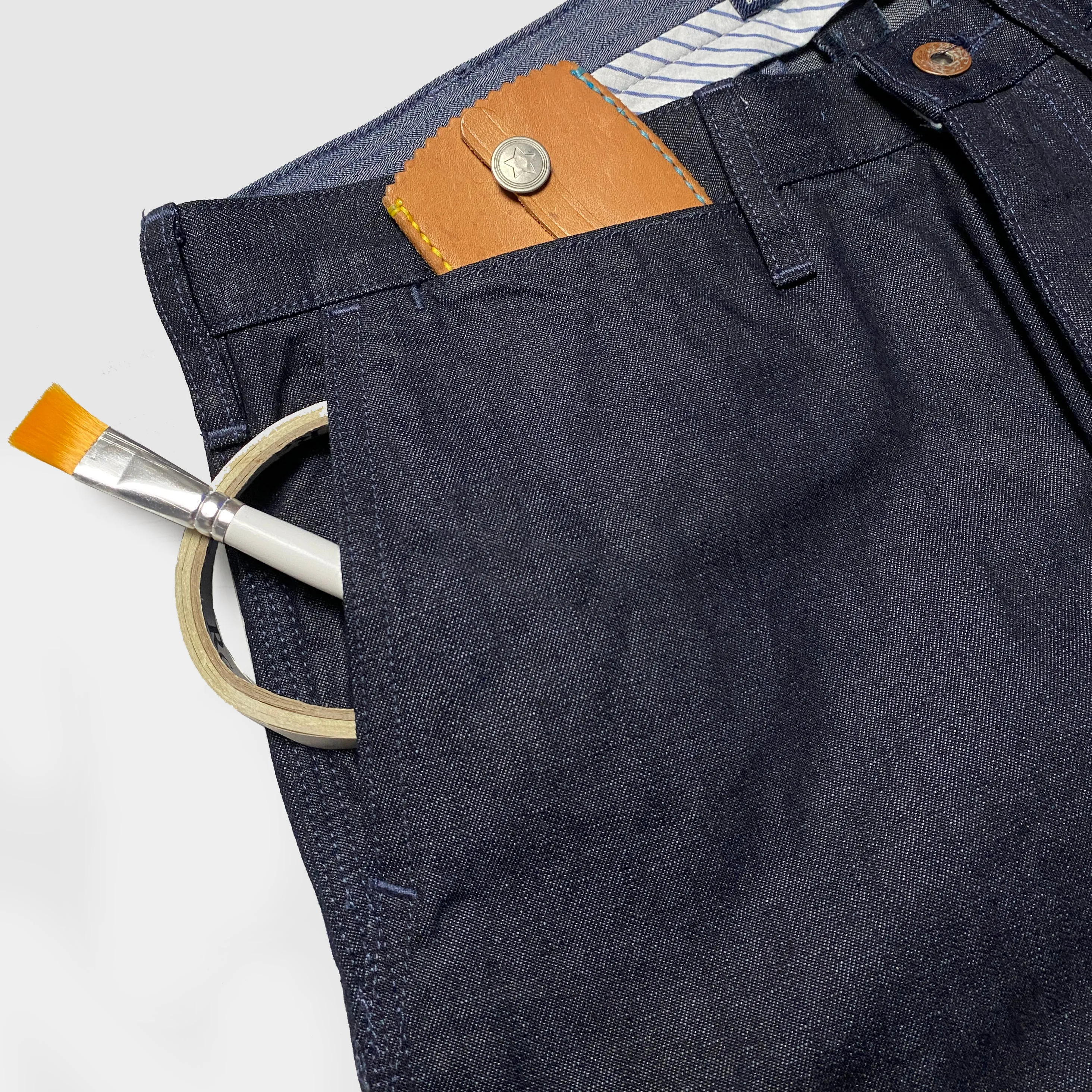 BZEN M.1028 1848.HARRY REGULAR STRAIGHT 5 POCKET FLAT FRONT DEAD STOCK WAILER DENIM AVONDALE MILLS CHINO-11OZ-RAW