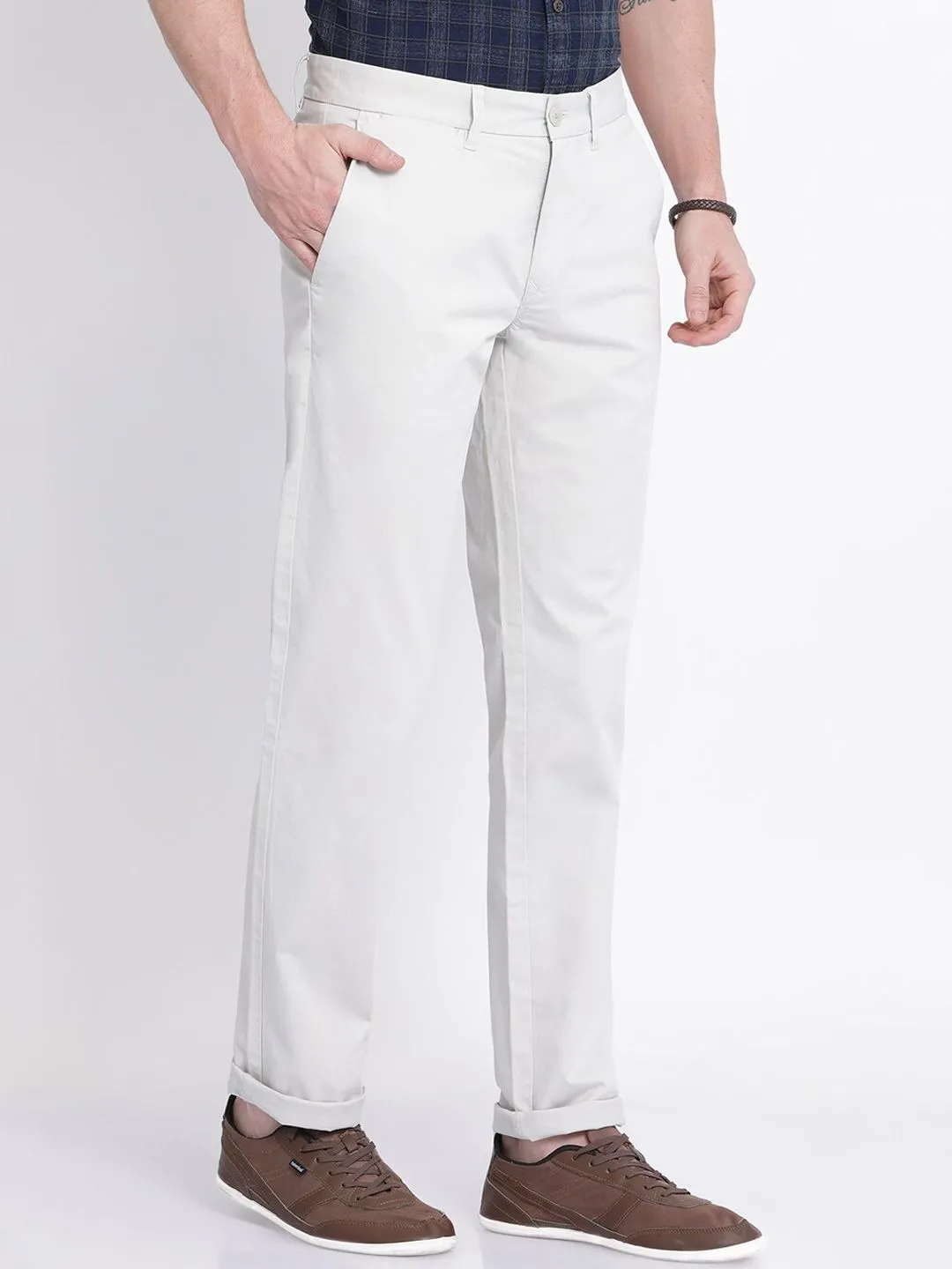 Cement Cotton Twill Stretch Chino Pants