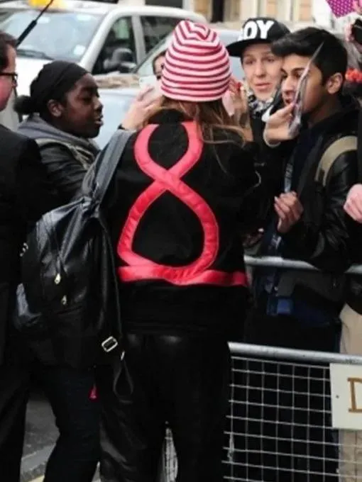 Elegant Red Heart Leather Jacket Worn By Rihanna | Rihanna Elegant Red Heart Leather Jacket