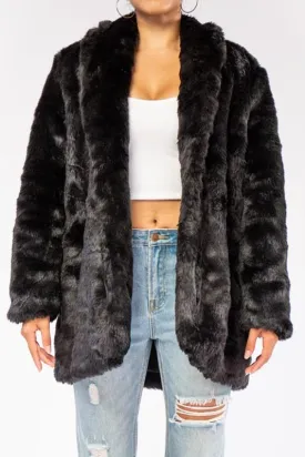 Faux fur heavy weight coat