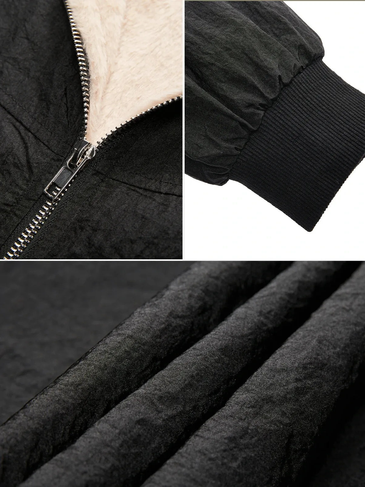Full Zip-Up Hooded Fleece-Line Jacket