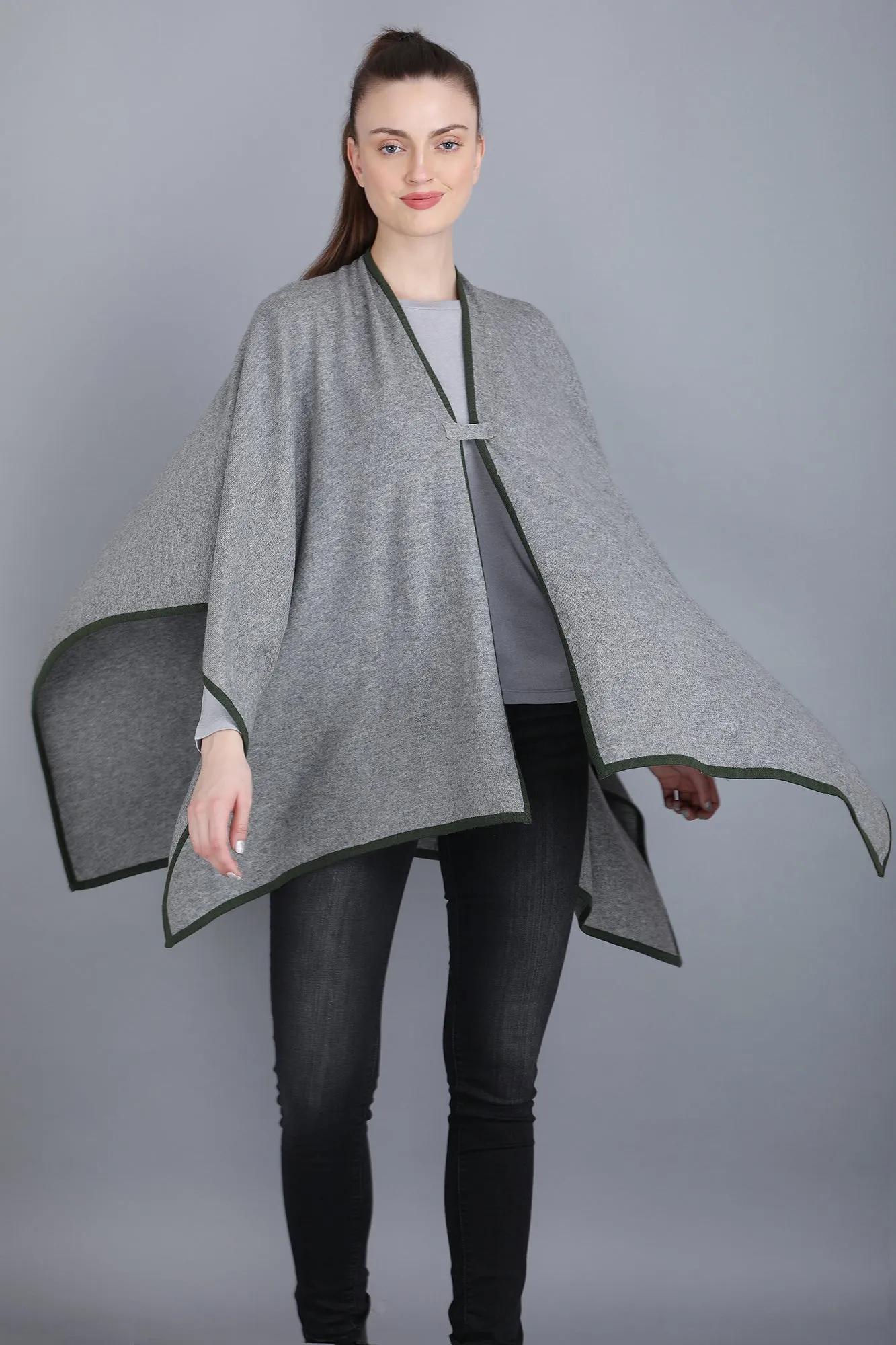Gery Melange Cashmere Poncho