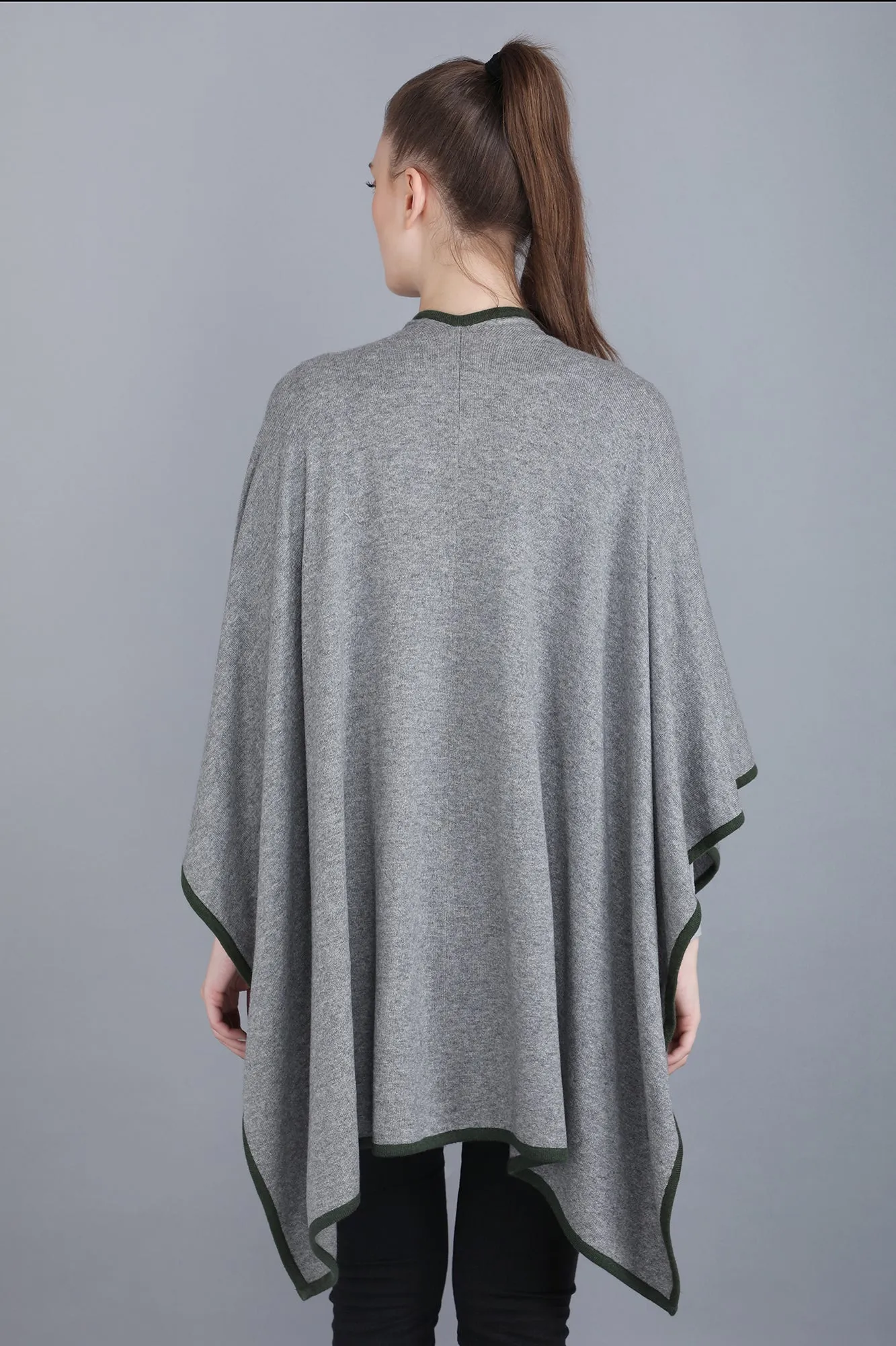 Gery Melange Cashmere Poncho
