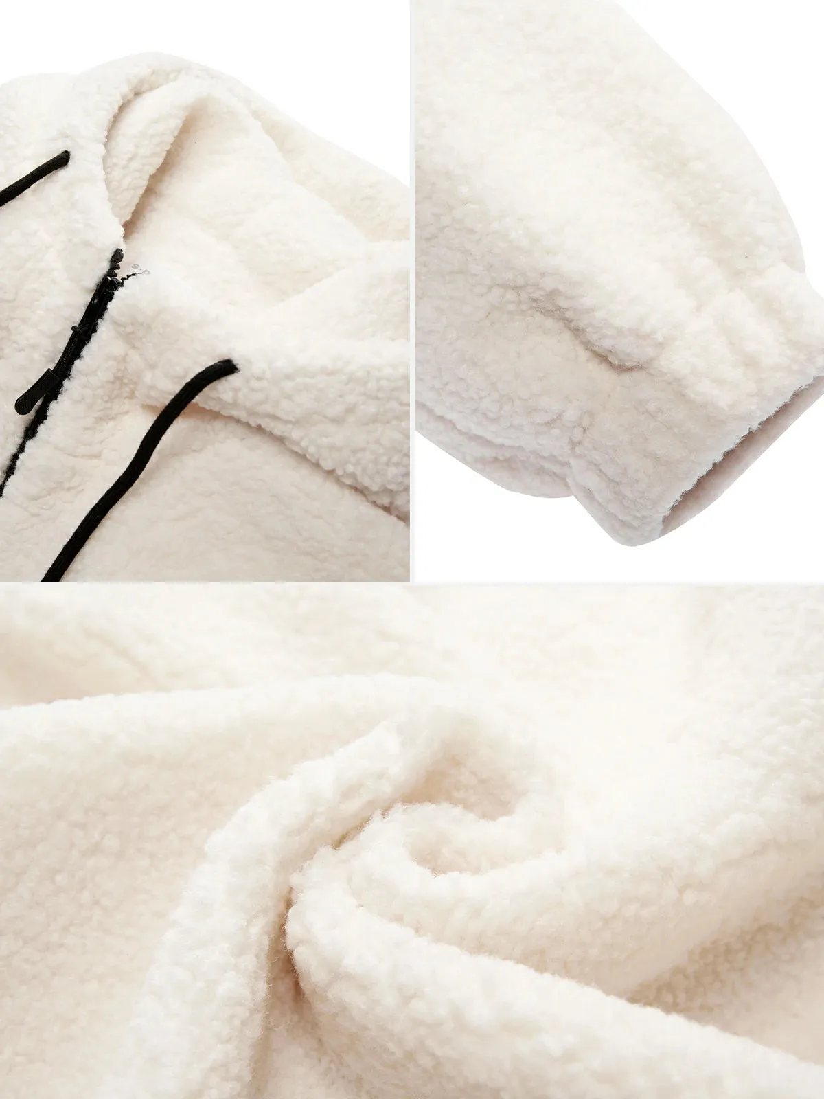 Hooded Full-Zip Fleece Fuzzy Jacket