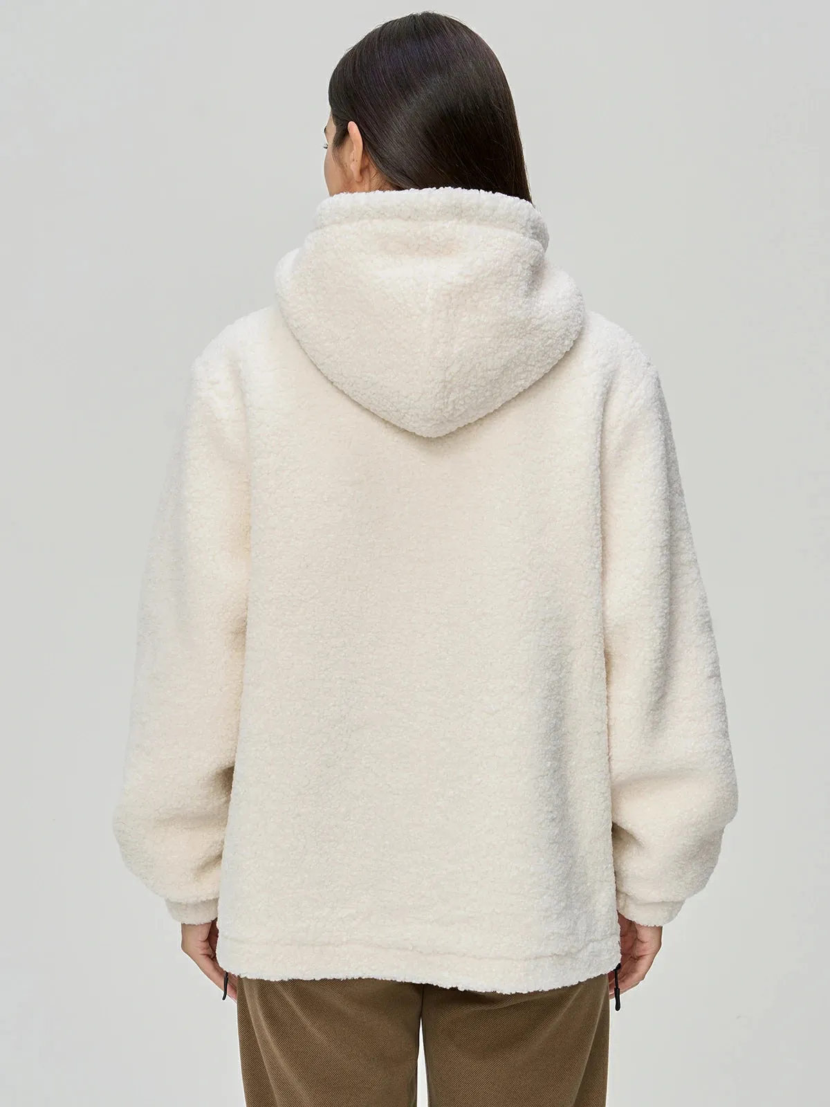 Hooded Full-Zip Fleece Fuzzy Jacket