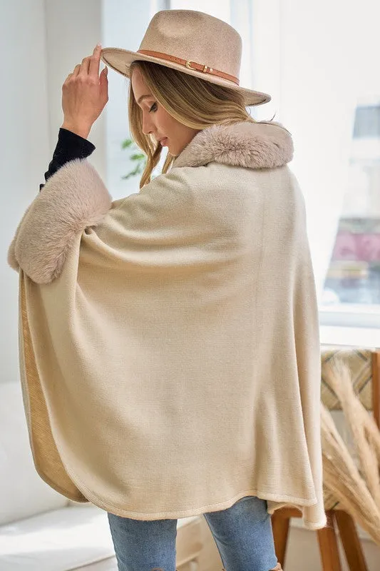 Ivory Faux Fur Solid Coat