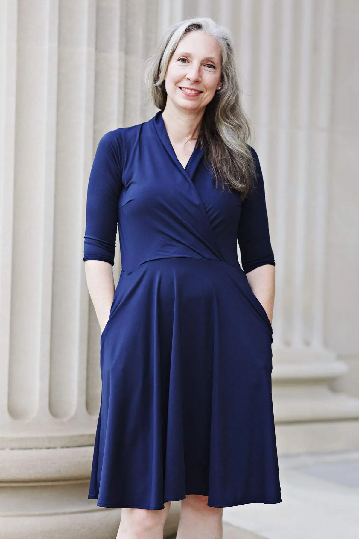 Joan Dress (3/4 Sleeves) - Midnight Blue