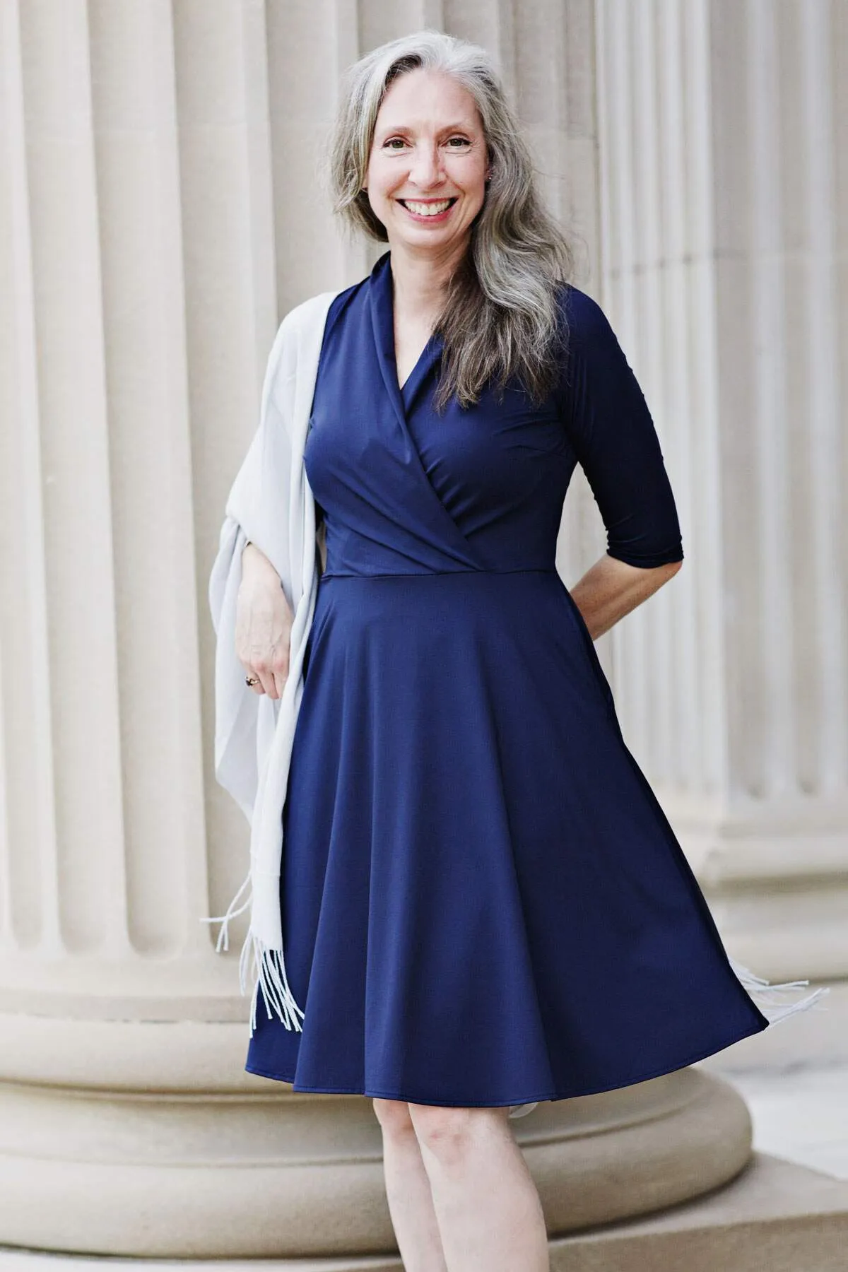 Joan Dress (3/4 Sleeves) - Midnight Blue