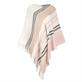 Ladylike Stripe Blanket Poncho