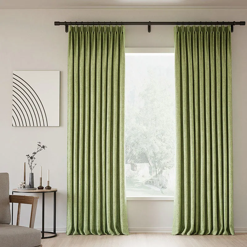 Lille Blackout Linen Curtains Natural Modern Custom Drapes Tapioca | Pleated