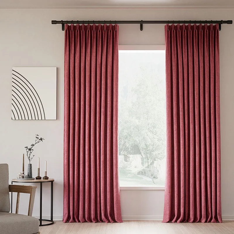 Lille Blackout Linen Curtains Natural Modern Custom Drapes Tapioca | Pleated