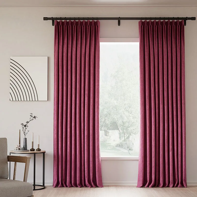 Lille Blackout Linen Curtains Natural Modern Custom Drapes Tapioca | Pleated
