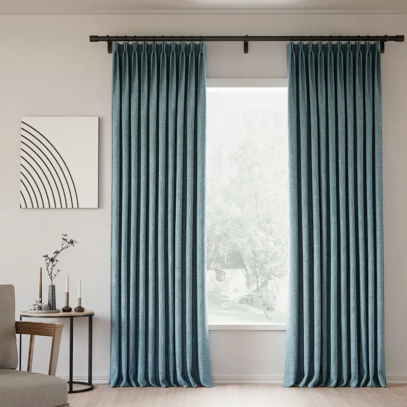 Lille Blackout Linen Curtains Natural Modern Custom Drapes Tapioca | Pleated