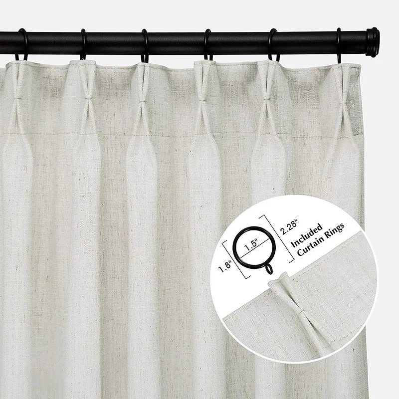Lille Blackout Linen Curtains Natural Modern Custom Drapes Tapioca | Pleated