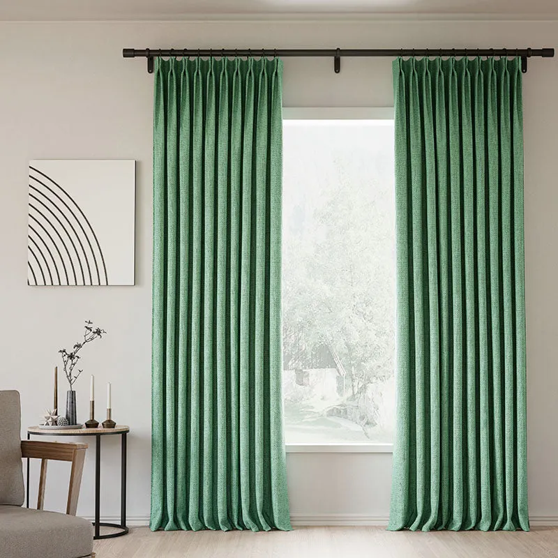 Lille Blackout Linen Curtains Natural Modern Custom Drapes Tapioca | Pleated