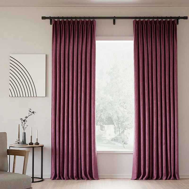 Lille Blackout Linen Curtains Natural Modern Custom Drapes Tapioca | Pleated