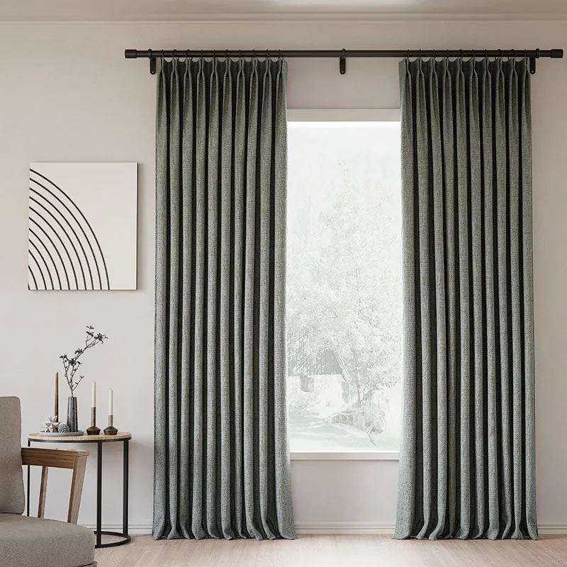 Lille Blackout Linen Curtains Natural Modern Custom Drapes Tapioca | Pleated