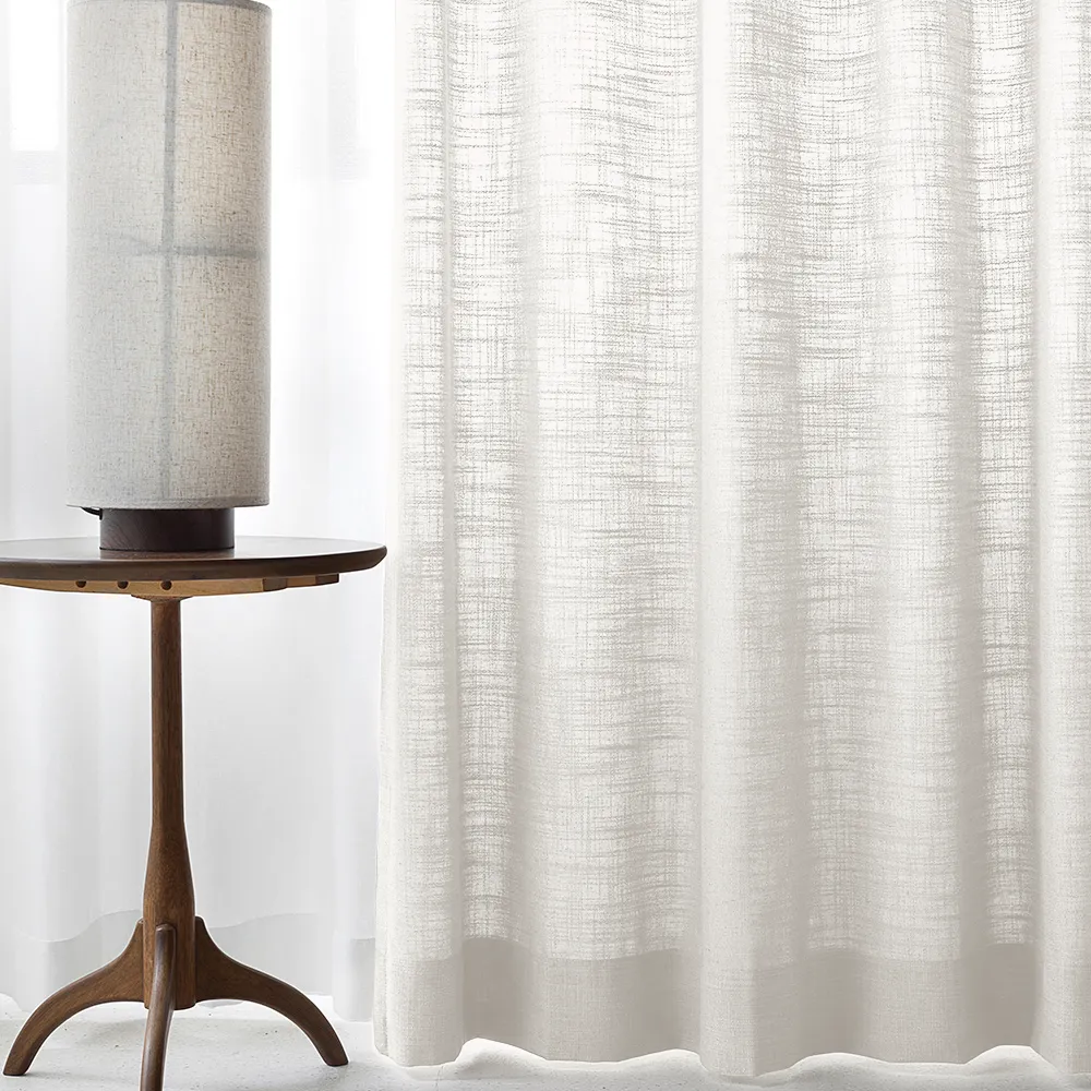 Lille Blackout Linen Curtains Natural Modern Custom Drapes Tapioca | Pleated