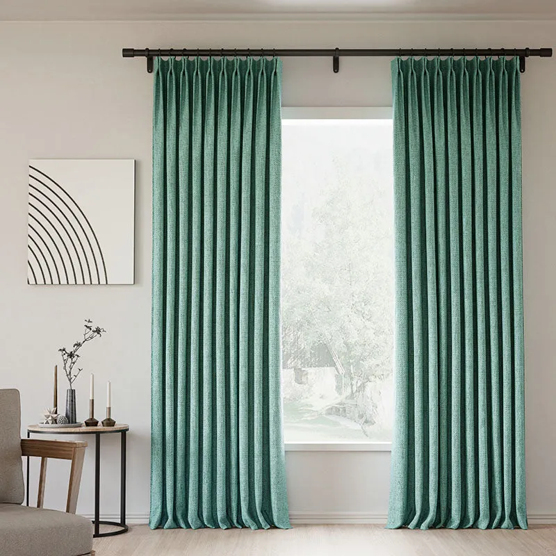 Lille Blackout Linen Curtains Natural Modern Custom Drapes Tapioca | Pleated