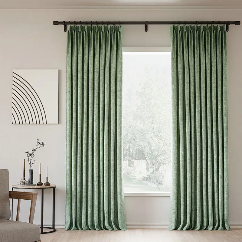 Lille Blackout Linen Curtains Natural Modern Custom Drapes Tapioca | Pleated