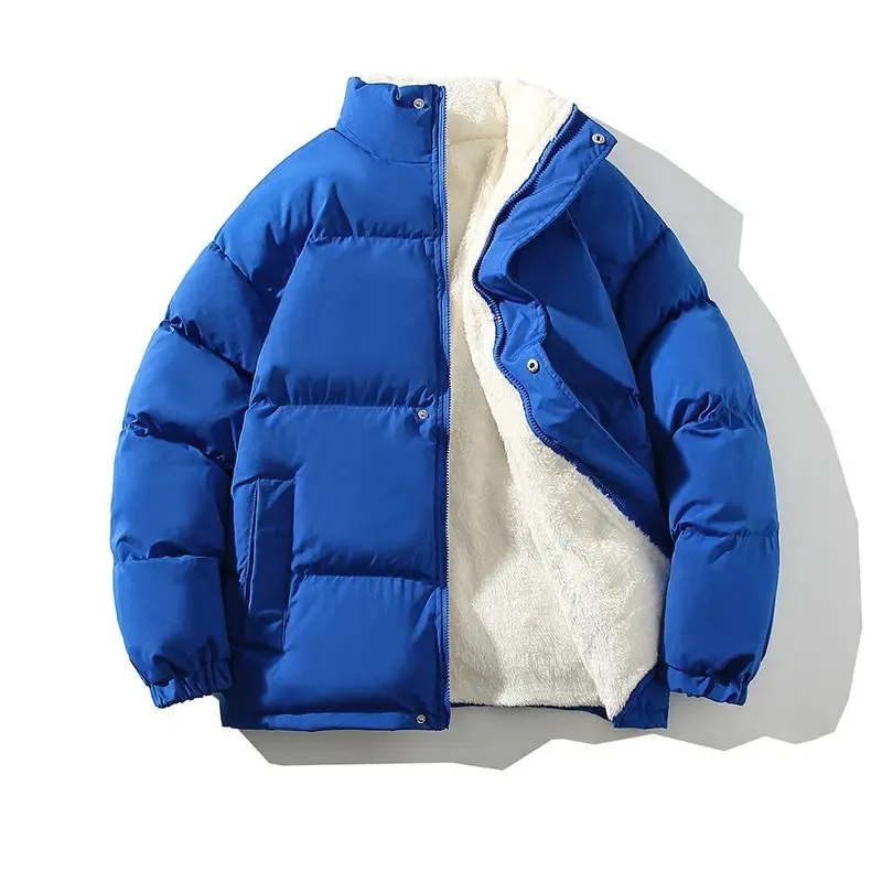 Men's Elegant Puffer Jacket with Fleece Lining and Zipper | Ideal for Autumn/Winter
