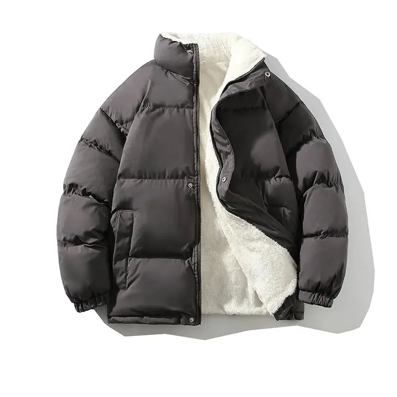 Men's Elegant Puffer Jacket with Fleece Lining and Zipper | Ideal for Autumn/Winter