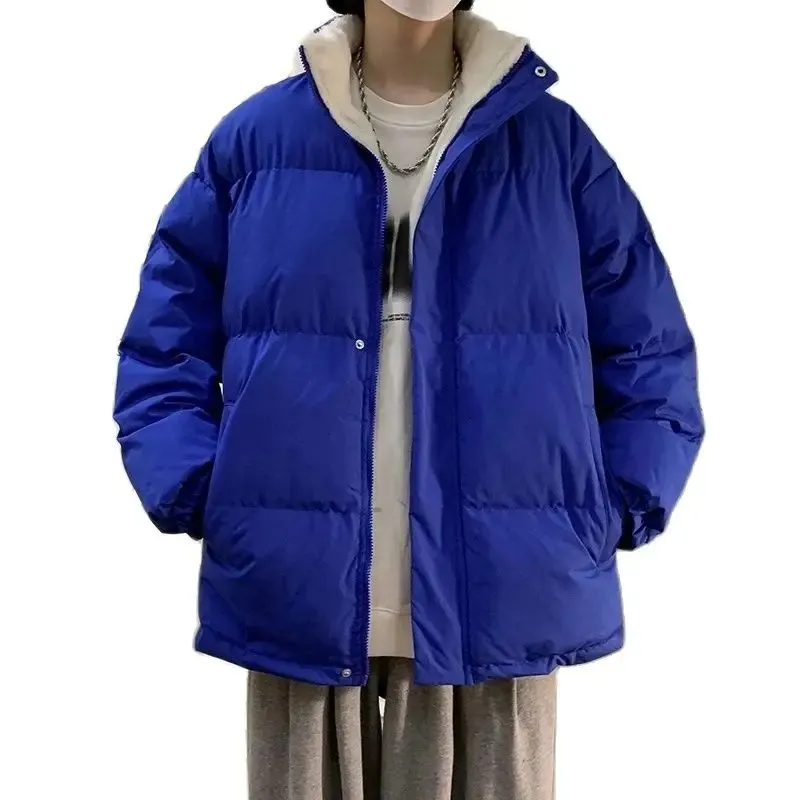 Men's Elegant Puffer Jacket with Fleece Lining and Zipper | Ideal for Autumn/Winter