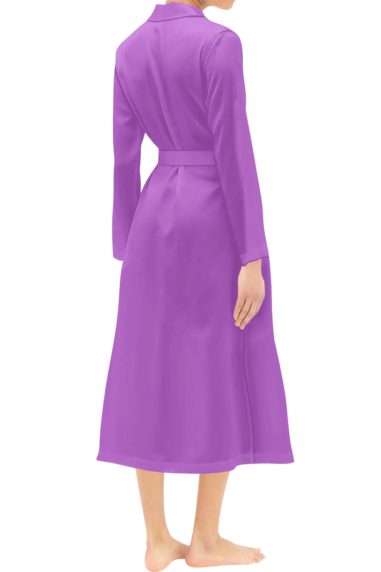 Midi Length Wrap Dress Made with Vegan Silk in African Violet