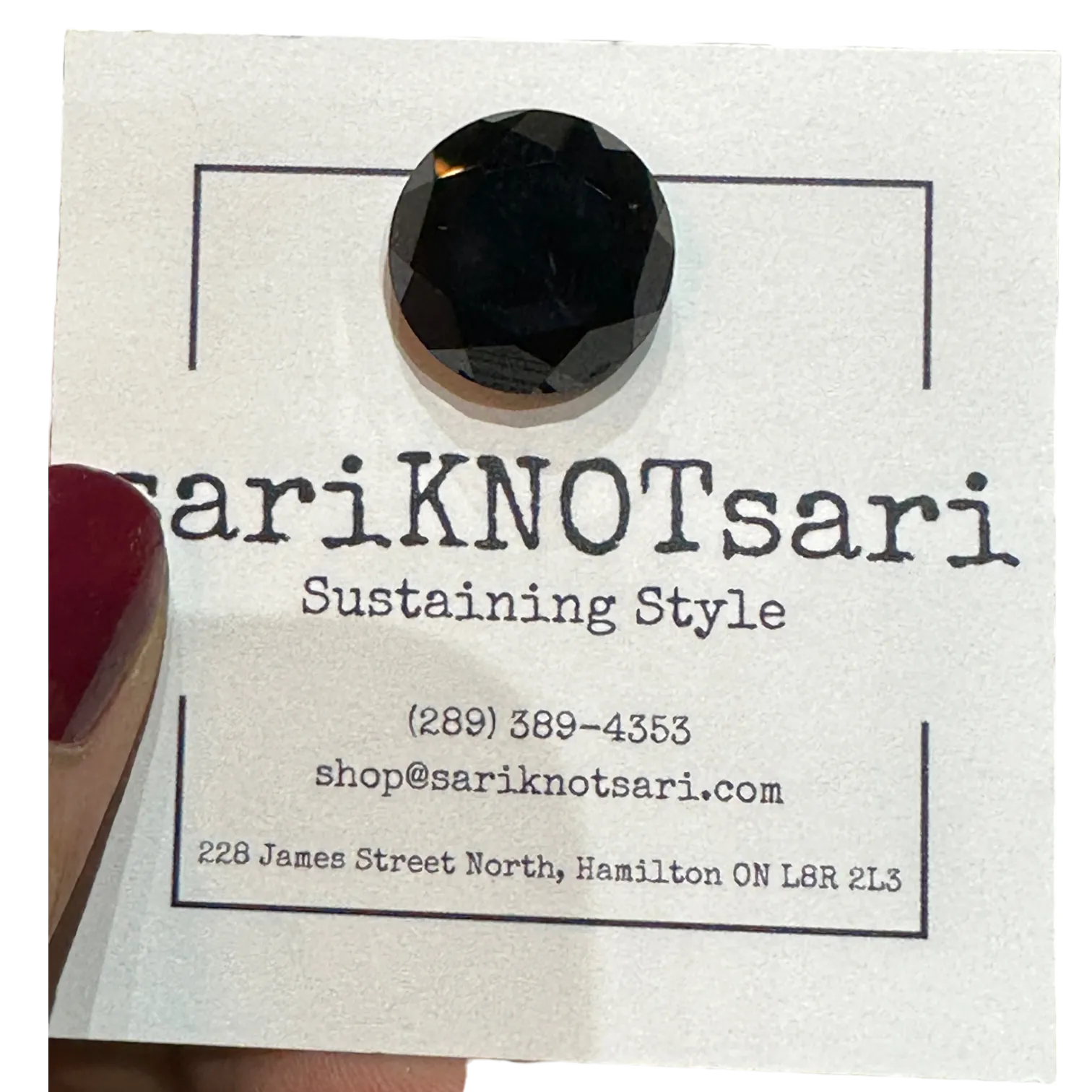 Opaque Faceted Black Glass Magnetic Button