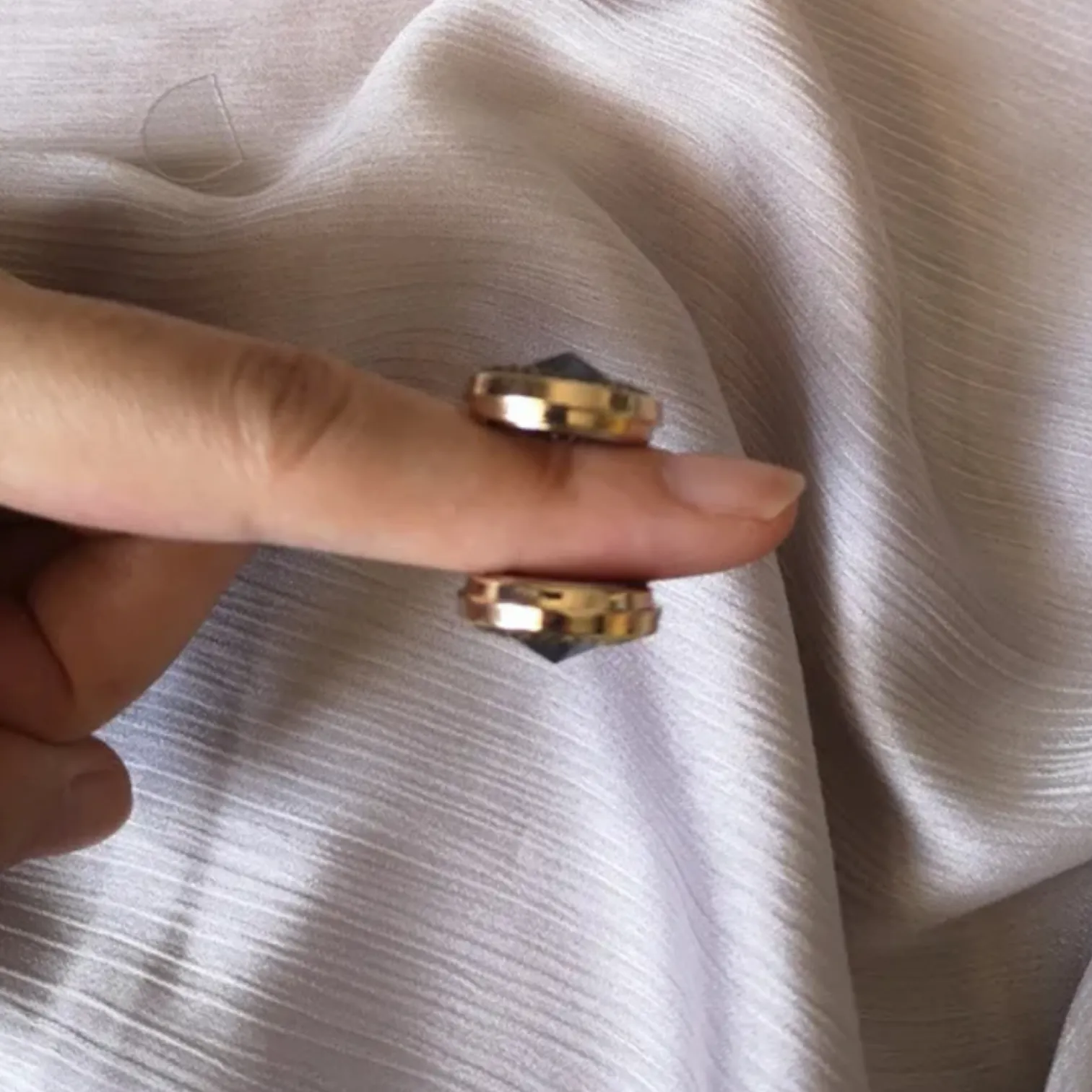 Opaque Faceted Black Glass Magnetic Button