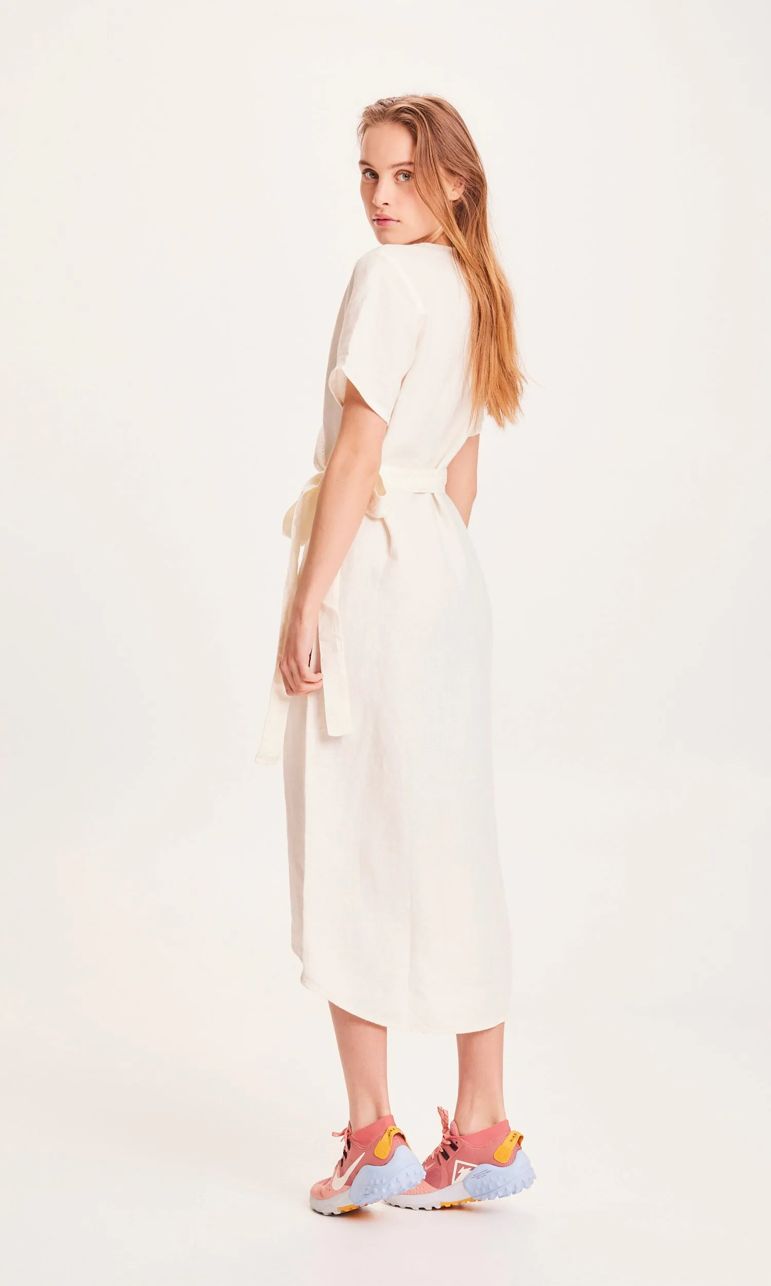 ORCHID linen wrap dress - Buttercream
