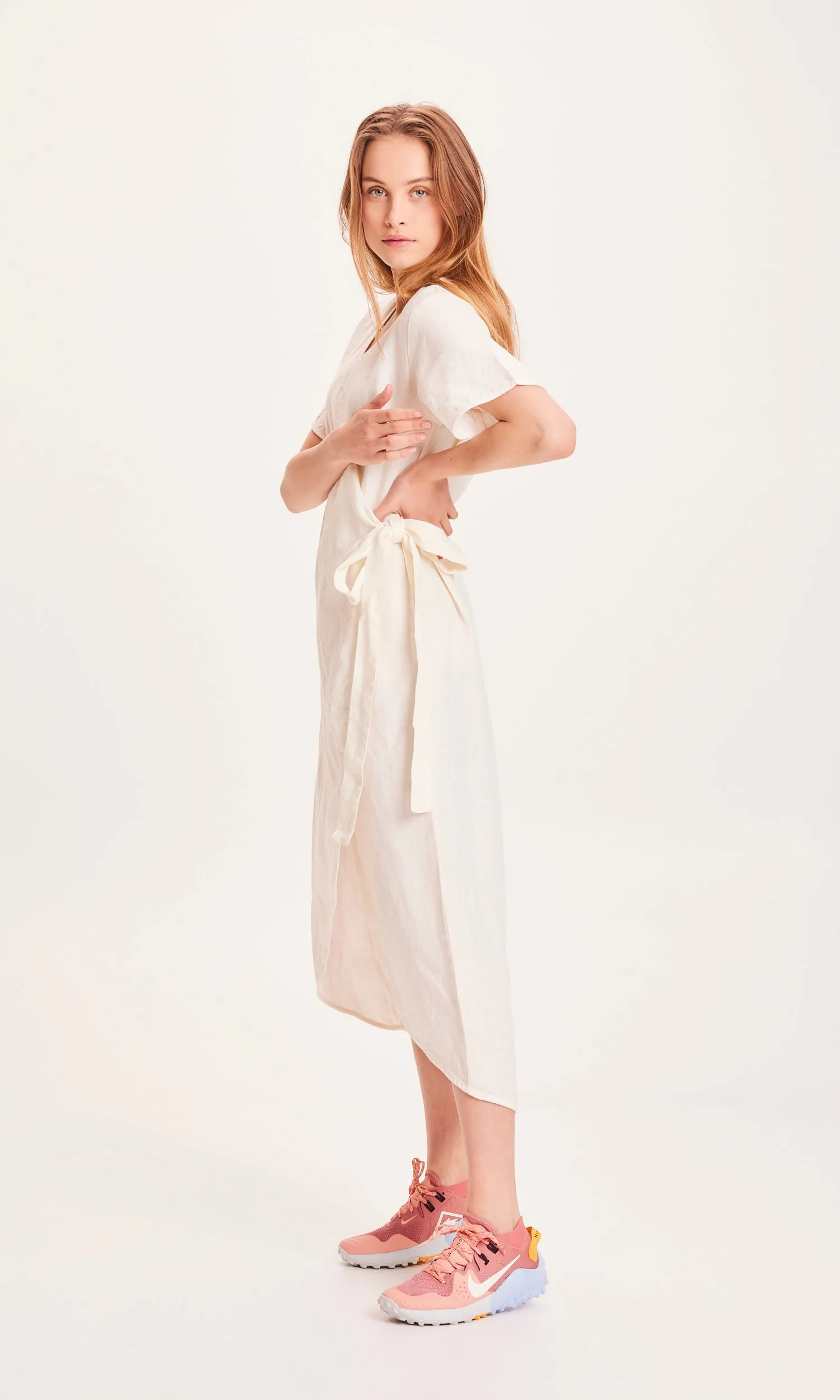 ORCHID linen wrap dress - Buttercream