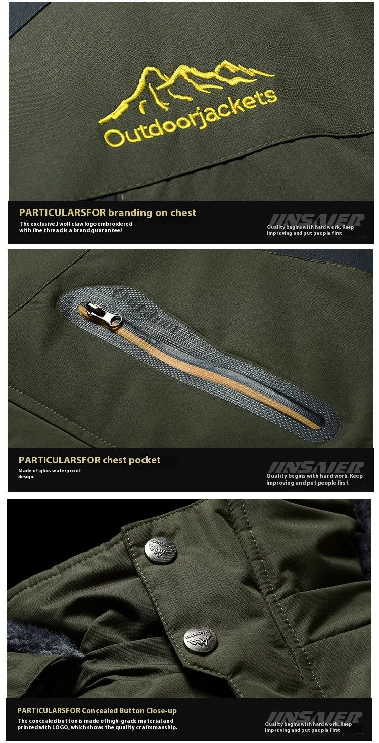 Outdoor Winter Plus Size Men's Assault Jacket Fleece Lined Padded Warm Keeping