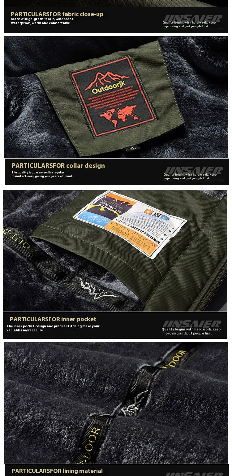 Outdoor Winter Plus Size Men's Assault Jacket Fleece Lined Padded Warm Keeping