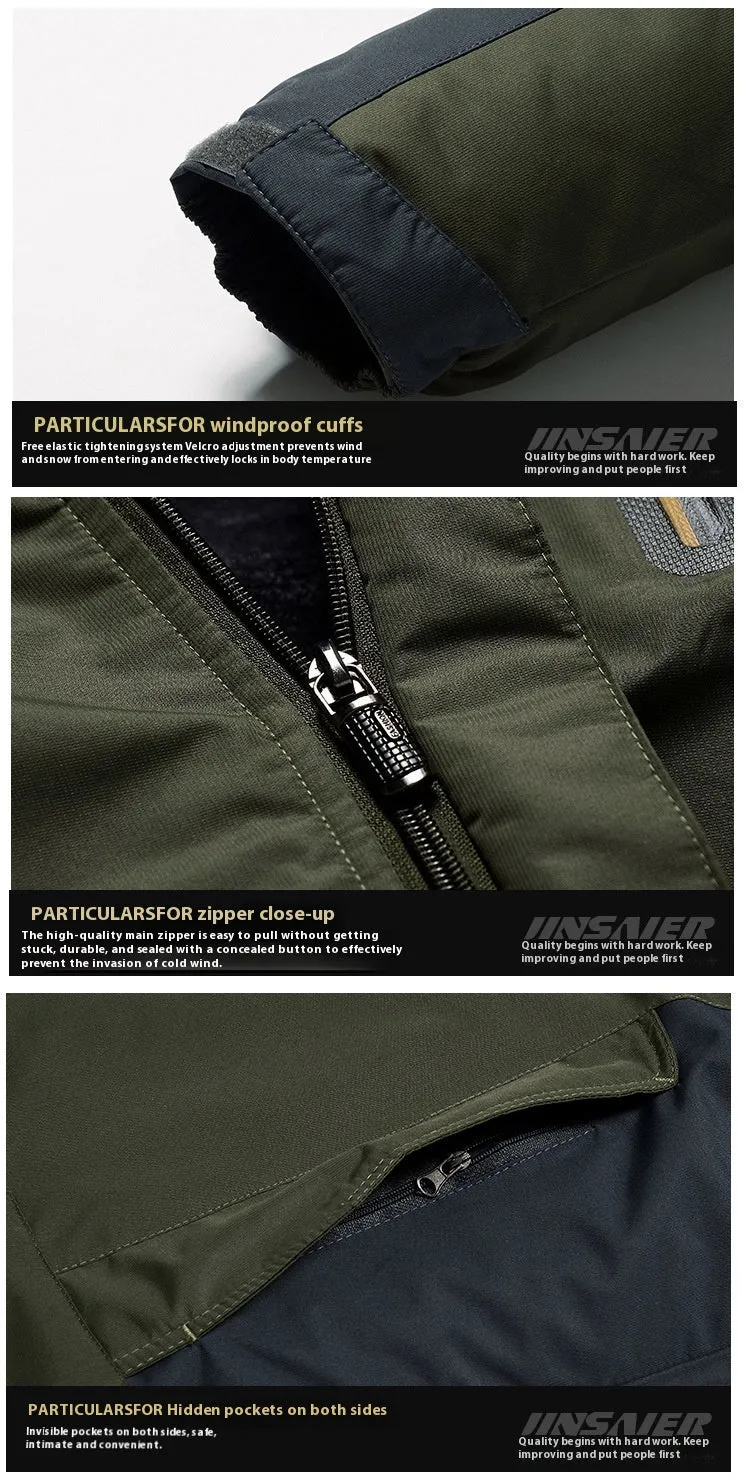 Outdoor Winter Plus Size Men's Assault Jacket Fleece Lined Padded Warm Keeping
