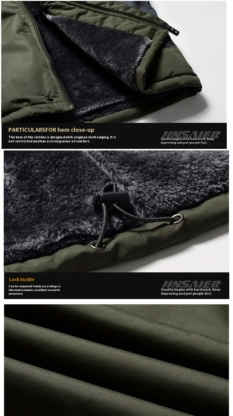 Outdoor Winter Plus Size Men's Assault Jacket Fleece Lined Padded Warm Keeping