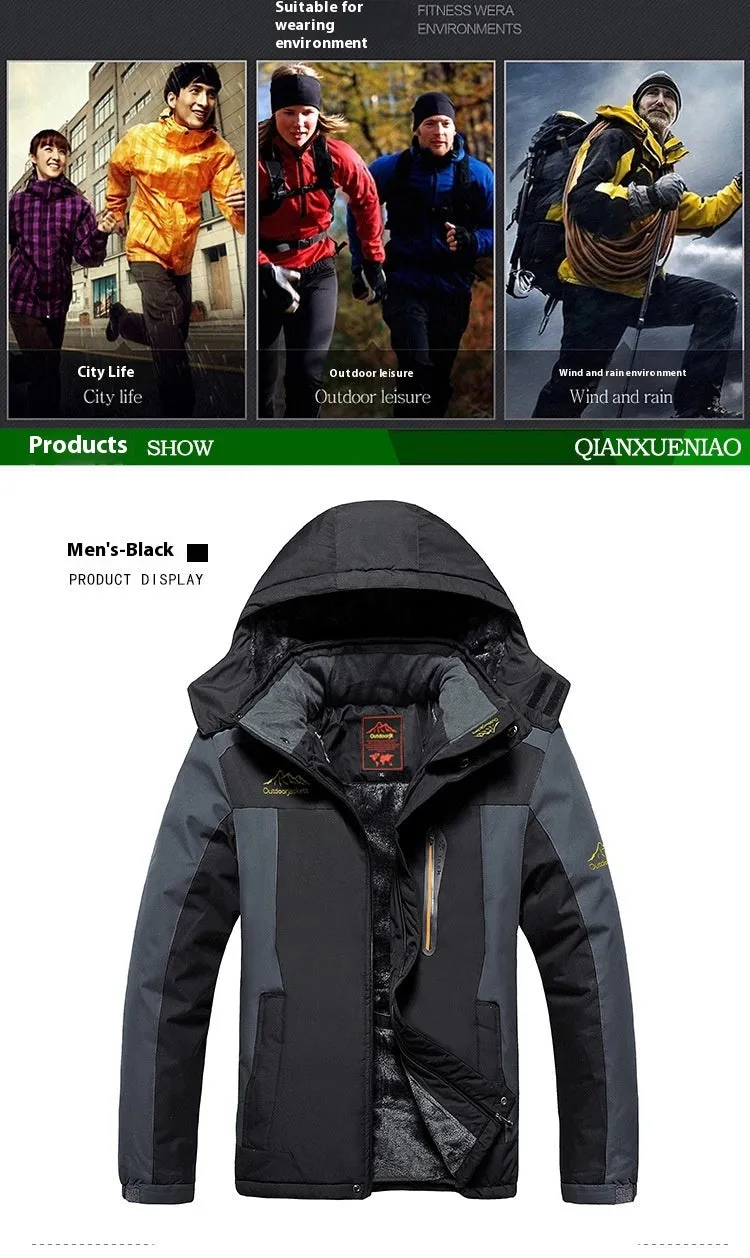 Outdoor Winter Plus Size Men's Assault Jacket Fleece Lined Padded Warm Keeping