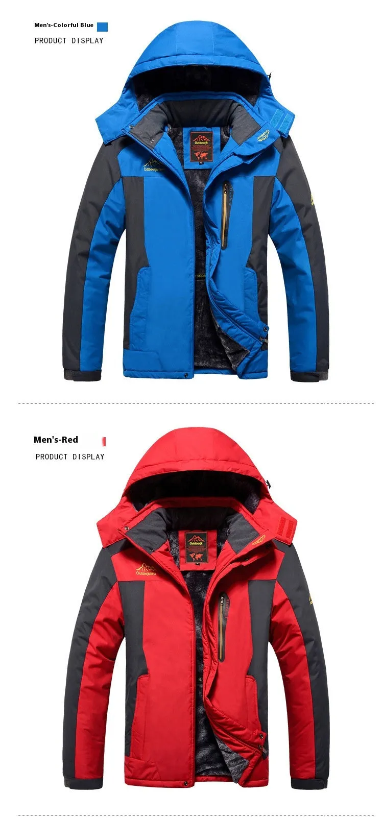 Outdoor Winter Plus Size Men's Assault Jacket Fleece Lined Padded Warm Keeping