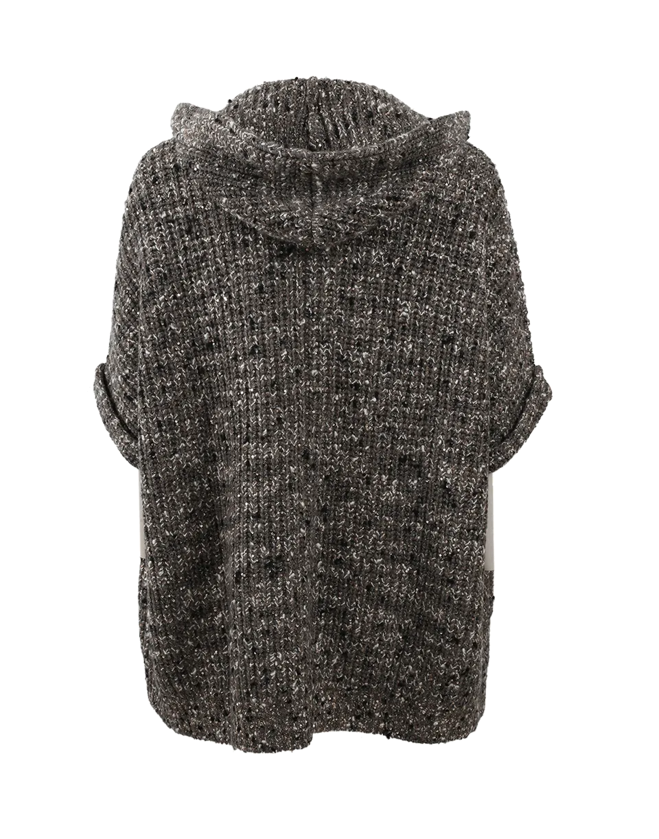 Paillette English Ribbed Poncho