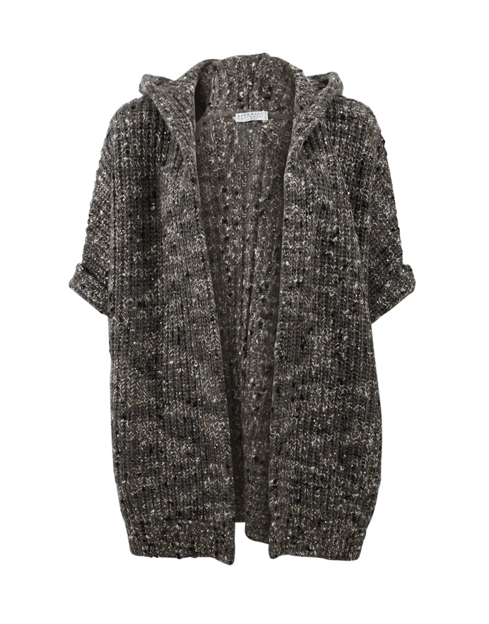 Paillette English Ribbed Poncho