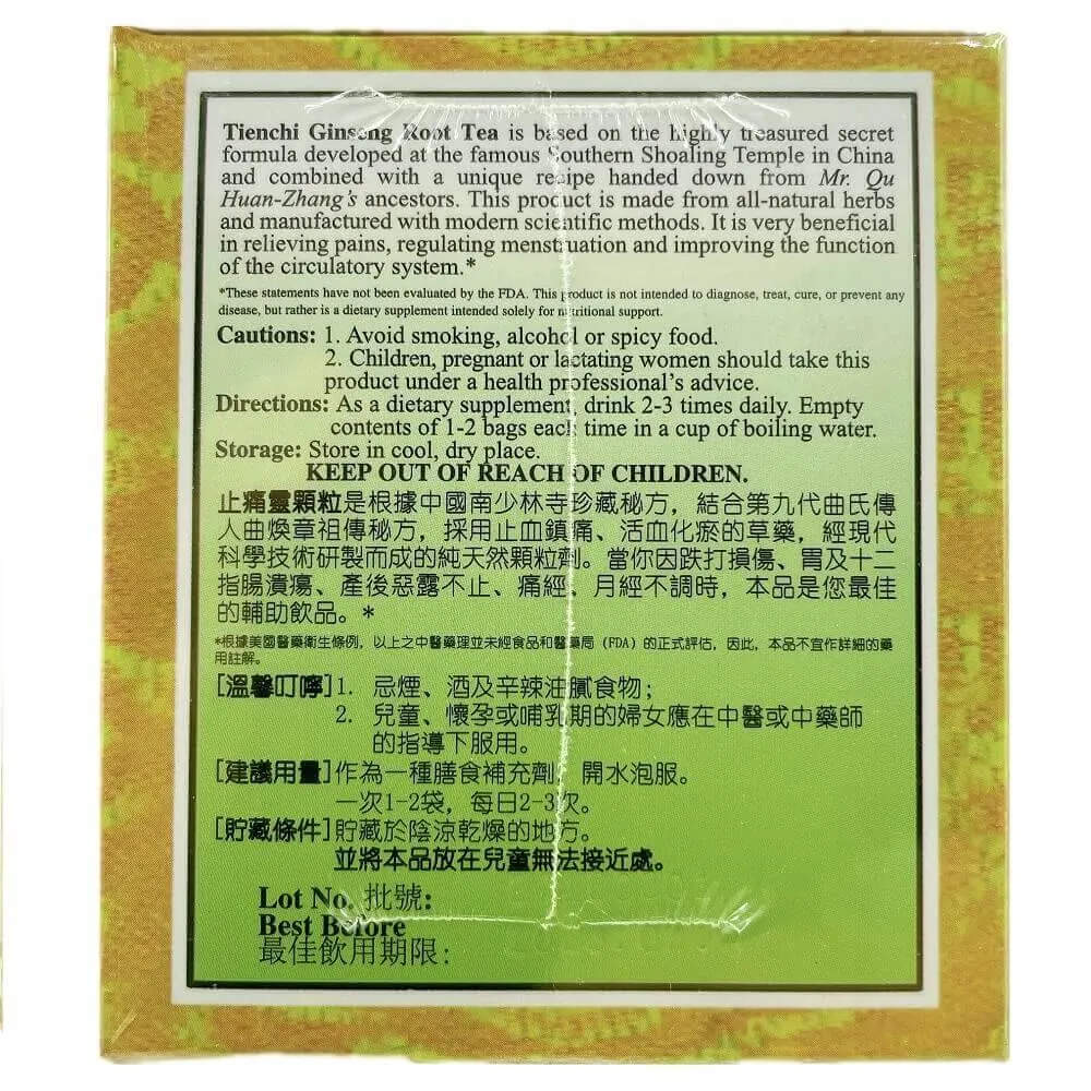 Pain Relief Granular Tienchi Ginseng Root Tea (16 Teabgas)